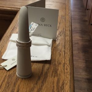 Anna Beck sterling silver cigar style ring 7 New